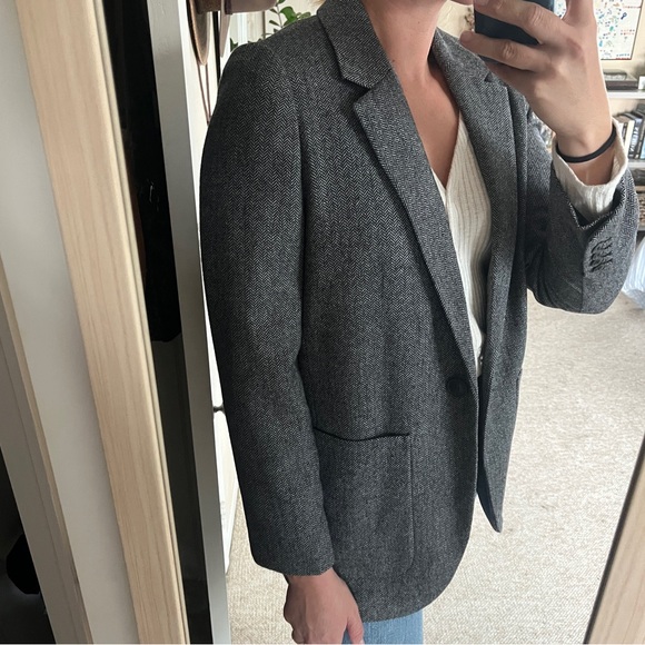 Madewell Larsen Blazer Charcoal Herringbone - Picture 2 of 8